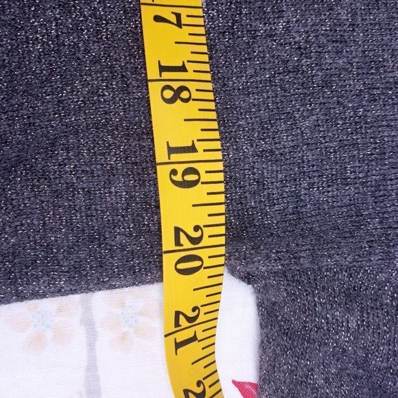 Relativity LGrayAngoraNylonRayon MetalicLngslvsKnitted CrewNeck Women's Sweater. - Picture 4 of 7